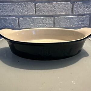Emile Henry 90.28 Oval Blue Baking Dish 9”x7”